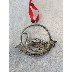 Godinger Silverplate  12 DAYS OF CHRISTMAS 6 Geese A‎ Laying 3 1/4" Ornaments